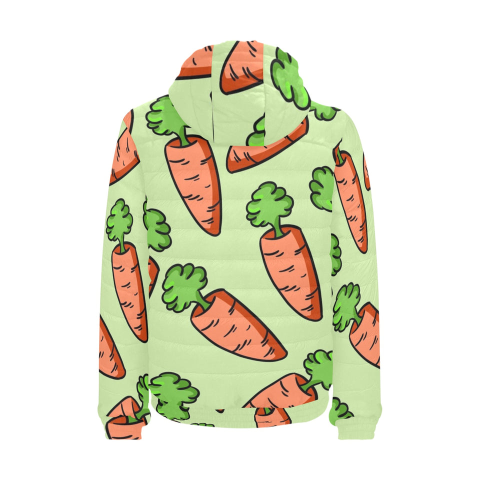 Carrot Pattern Print Design 05 Men's Padded Hooded Jacket