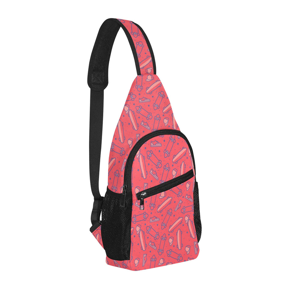 Skate Board Pattern Print Design 01 All Over Print Chest Bag