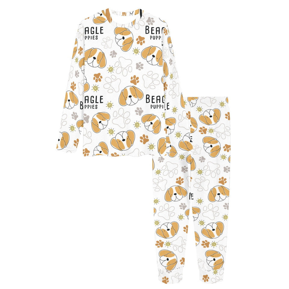Cute beagle dog pattern background Women's All Over Print Pajama Set