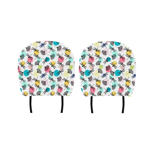 Dragonflies ginkgo leaves pattern Car Headrest Cover