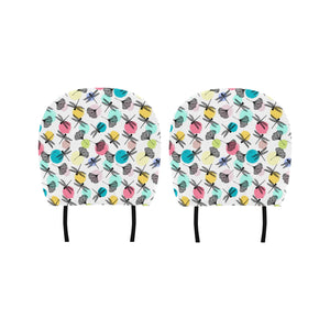 Dragonflies ginkgo leaves pattern Car Headrest Cover