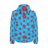 Ladybug Pattern Print Design 02 Men's Padded Hooded Jacket