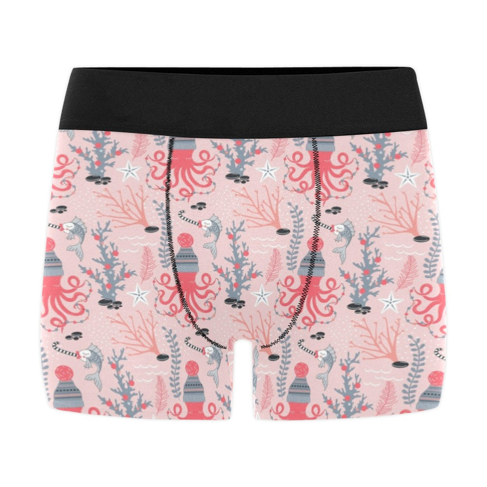 Octopus winter hat garland Fish candy Seaweed Cora Men's All Over Print Boxer Briefs Men's Underwear