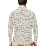 Chemistry Periodic Table Pattern Print Design 04 Men's Long Sleeve Polo Shirt