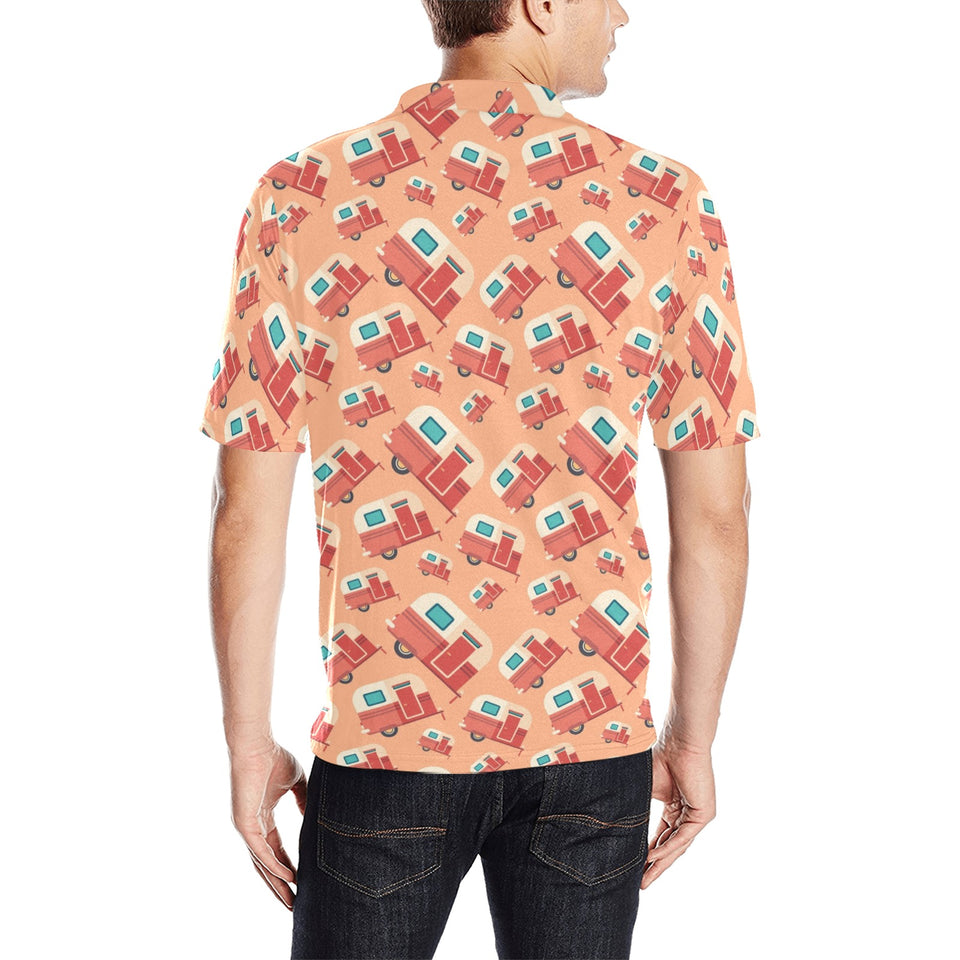 Camper Van Pattern Print Design 03 Men's All Over Print Polo Shirt