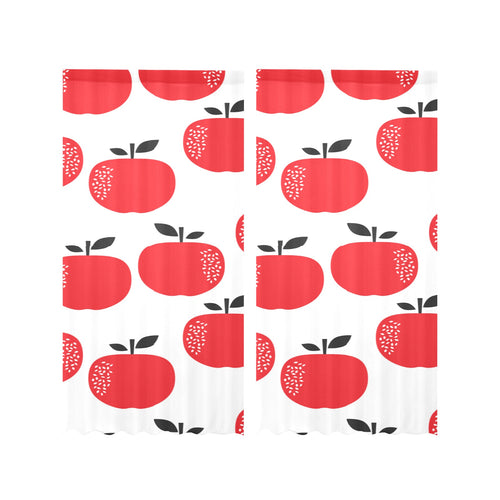 red apples white background Gauze Curtain