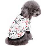 Bicycle Pattern Print Design 04 All Over Print Pet Dog Round Neck Fuzzy Shirt