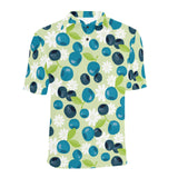 blueberry flower pattern Men's All Over Print Polo Shirt