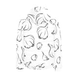 Garlic pattern black white Men's Padded Hooded Jacket