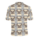 Happy pug pattern Men's All Over Print Polo Shirt