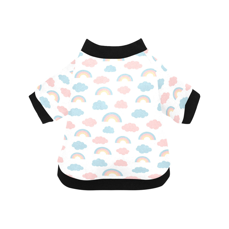 Cute rainbow clound pattern All Over Print Pet Dog Round Neck Fuzzy Shirt