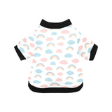 Cute rainbow clound pattern All Over Print Pet Dog Round Neck Fuzzy Shirt