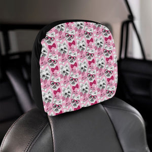 Yorkshire Terrier Pattern Print Design 03 Car Headrest Cover