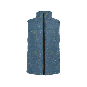 Swordfish Pattern Print Design 02 Men's Padded Vest