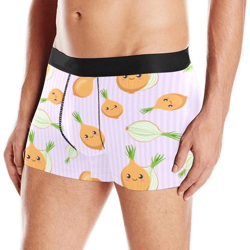 cute onions smiling faces purple background Men's All Over Print Boxer Briefs Men's Underwear
