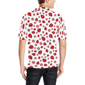 Ladybug Pattern Print Design 04 Men's All Over Print Polo Shirt