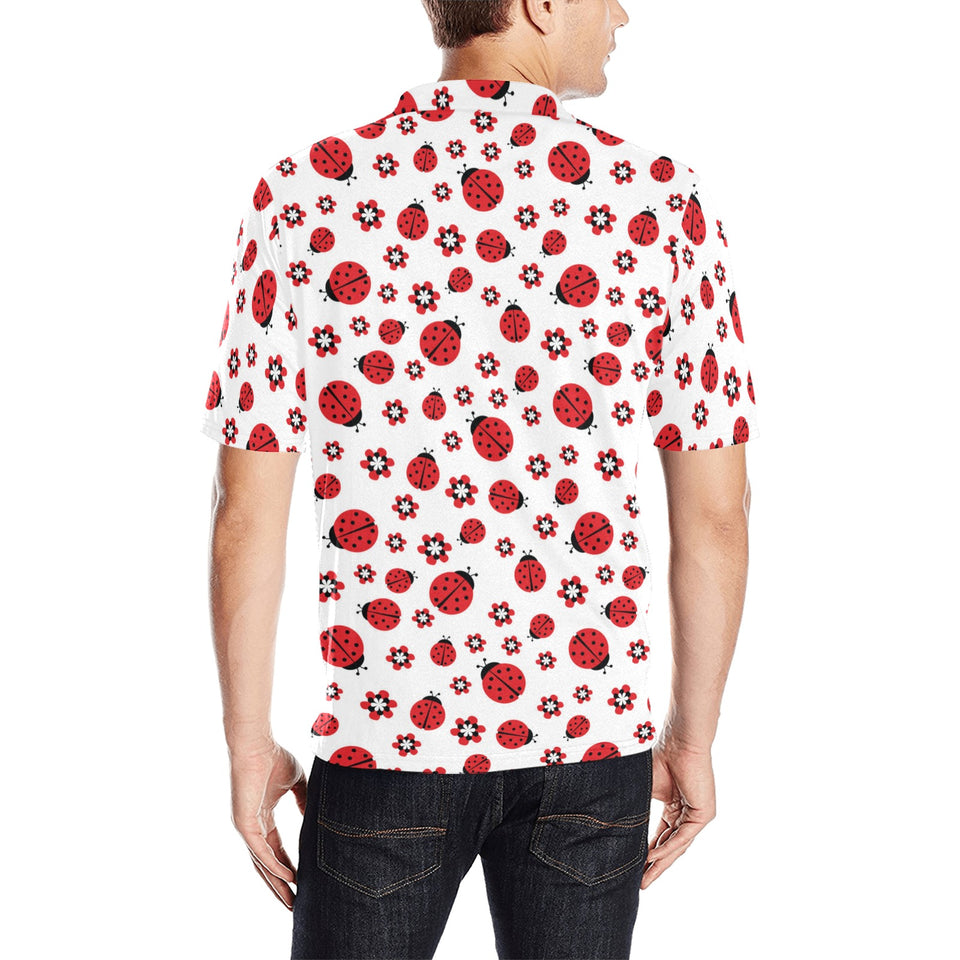 Ladybug Pattern Print Design 04 Men's All Over Print Polo Shirt
