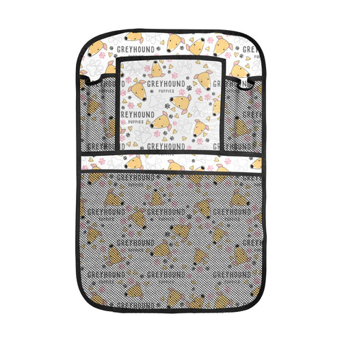 Greyhound Pattern Print Design 03 Car Seat Back Organizer