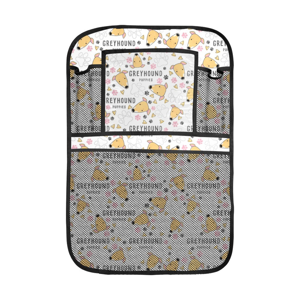 Greyhound Pattern Print Design 03 Car Seat Back Organizer