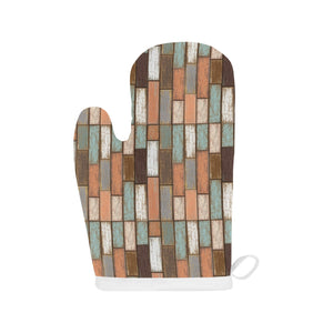 Wood Printed Pattern Print Design 02 Heat Resistant Oven Mitts