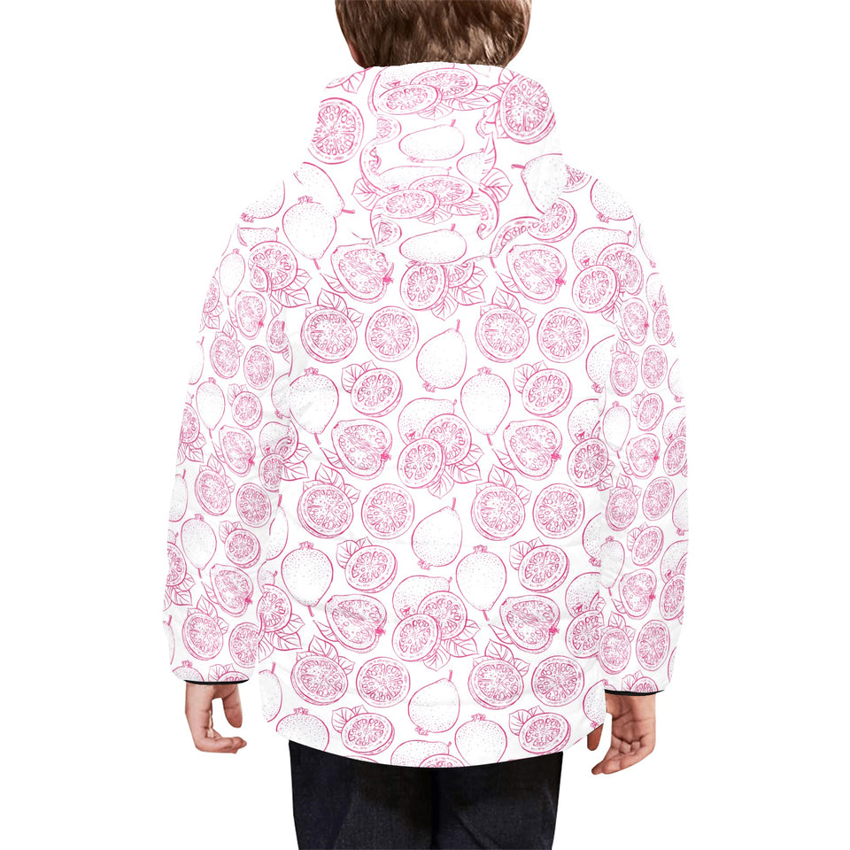 Sketch guava pattern Kids' Boys' Girls' Padded Hooded Jacket