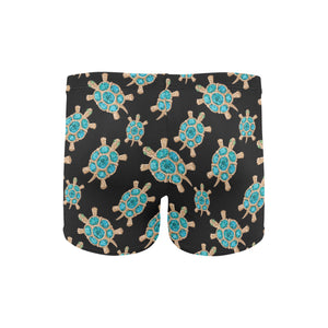 Sea turtle blue stone pattern Men's Swimming Trunks