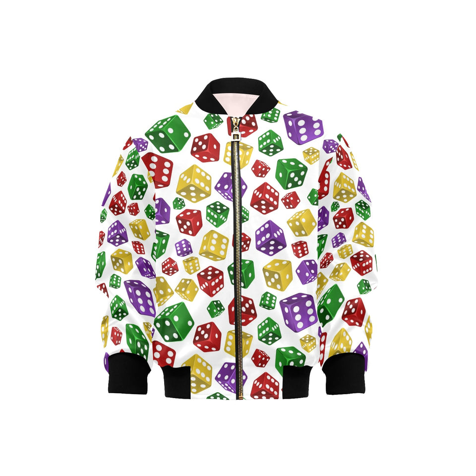 Dice Pattern Print Design 03 Kids' Boys' Girls' Bomber Jacket