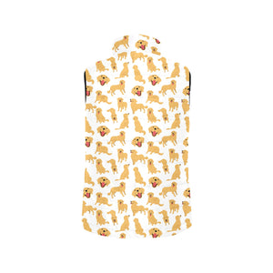 Golden Retriever Pattern Print Design 05 Men's Padded Vest