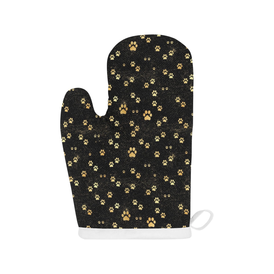 Dog Paws Pattern Print Design 05 Heat Resistant Oven Mitts
