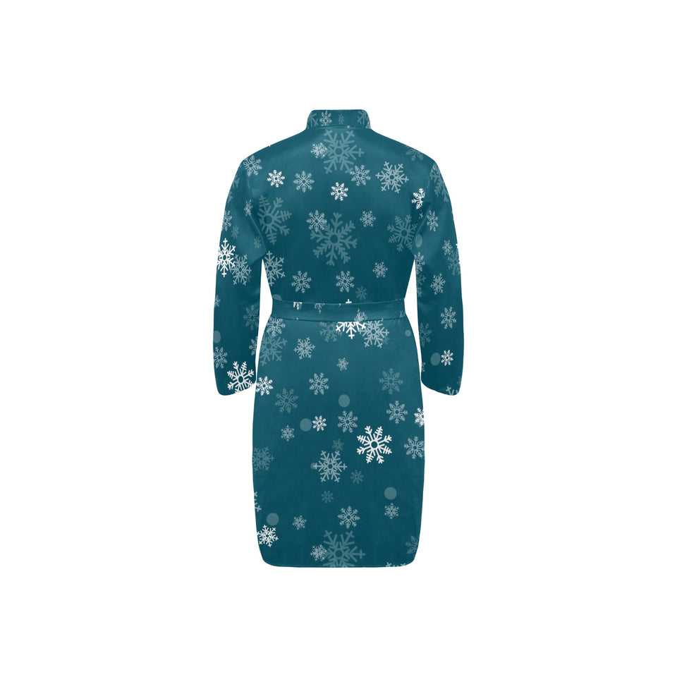 Colorful mushroom pattern Men's Long Sleeve Belted Night Robe