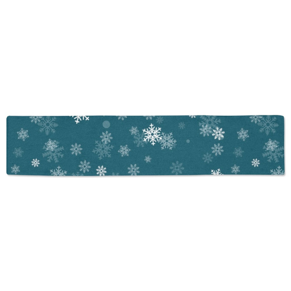 Snowflake pattern dark background Table Runner