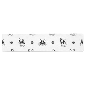 Cute french bulldog paw pattern Table Runner