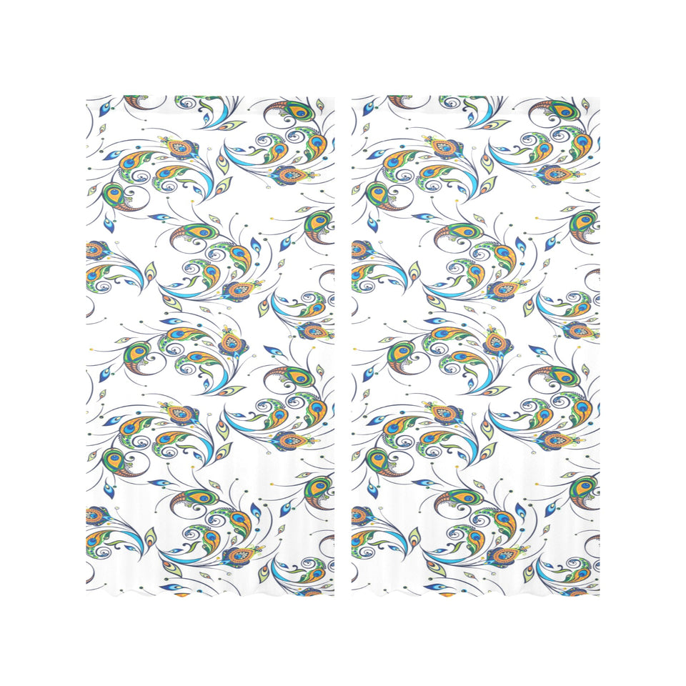 Peacock feather pattern Gauze Curtain