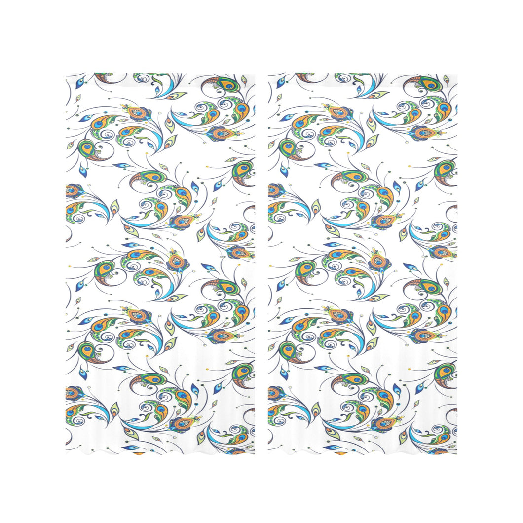 Peacock feather pattern Gauze Curtain