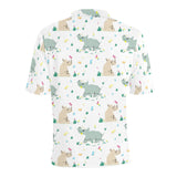 Cute Rhino pattern Men's All Over Print Polo Shirt