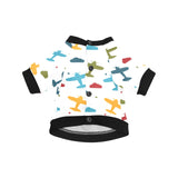 Airplane star cloud colorful All Over Print Pet Dog Round Neck Fuzzy Shirt