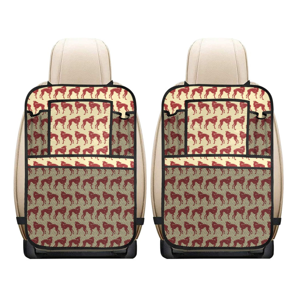Greyhound Pattern Print Design 04 Car Seat Back Organizer