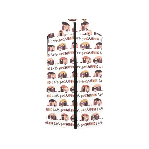 Camper Van Pattern Print Design 01 Men's Padded Vest