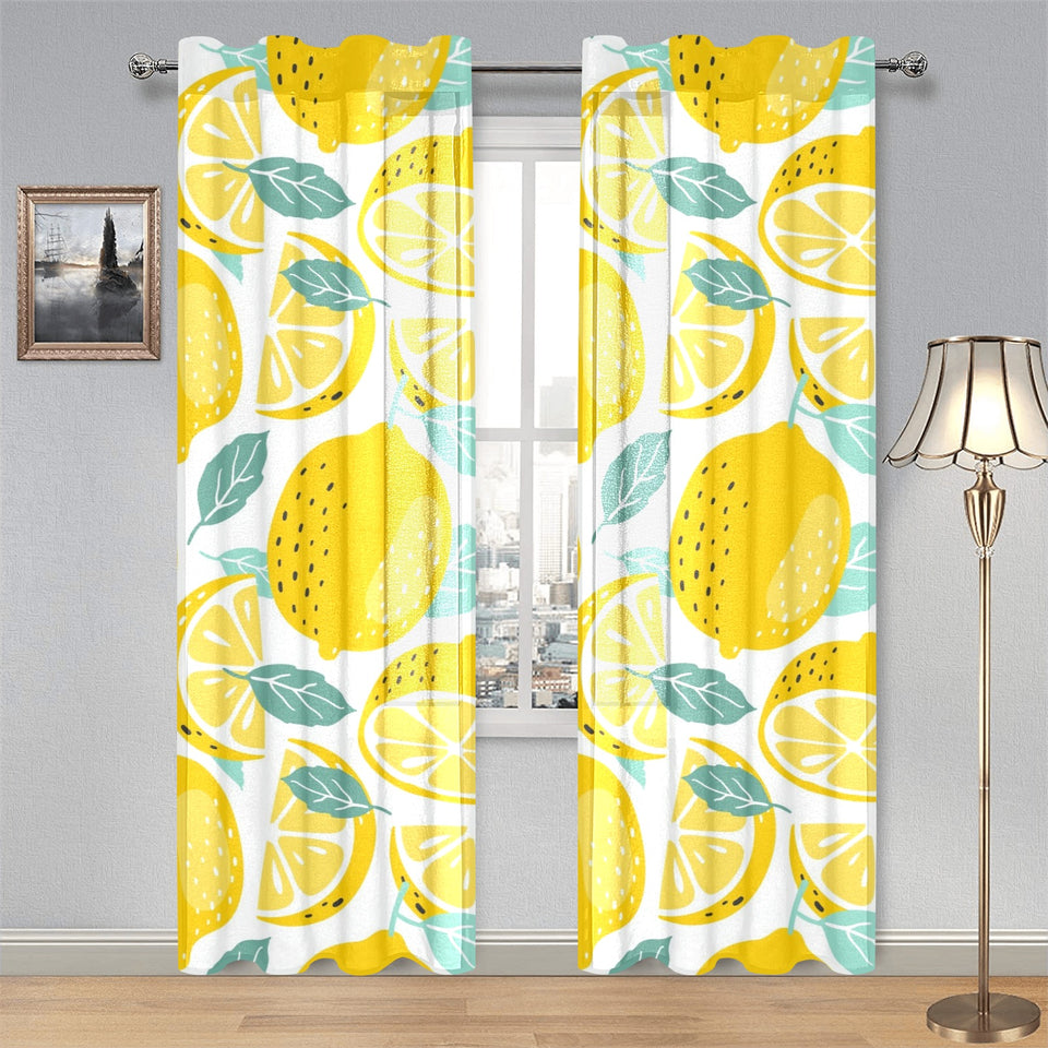 lemon design pattern Gauze Curtain