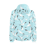 Seagull Pattern Print Design 01 Men's Padded Hooded Jacket