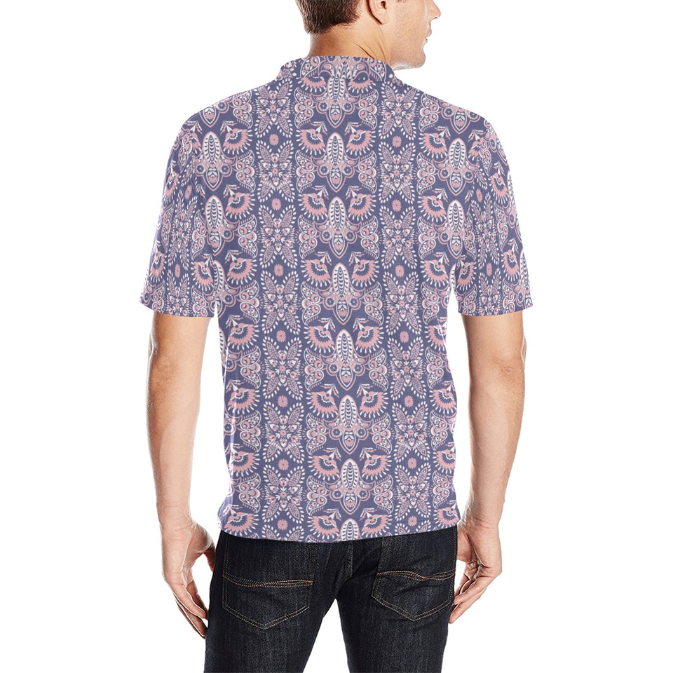 Indian Batik Style pattern Men's All Over Print Polo Shirt
