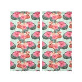 Beautiful flamingo tropical palm leaves hibiscus p Gauze Curtain