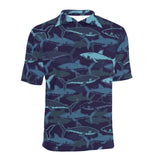 Shark pattern Men's All Over Print Polo Shirt
