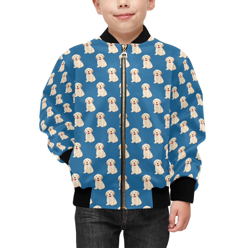 Golden Retriever Pattern Print Design 03 Kids' Boys' Girls' Bomber Jacket