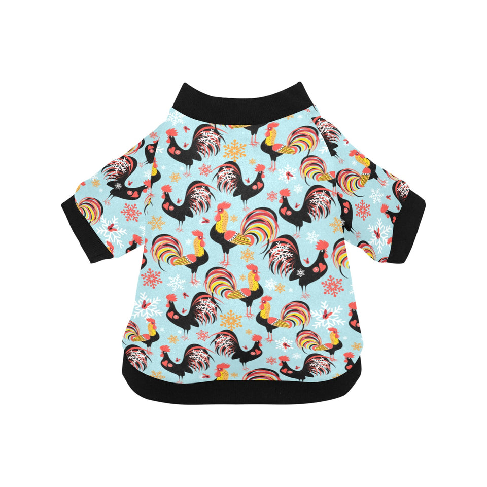 Rooster chicken cock snowfalke All Over Print Pet Dog Round Neck Fuzzy Shirt