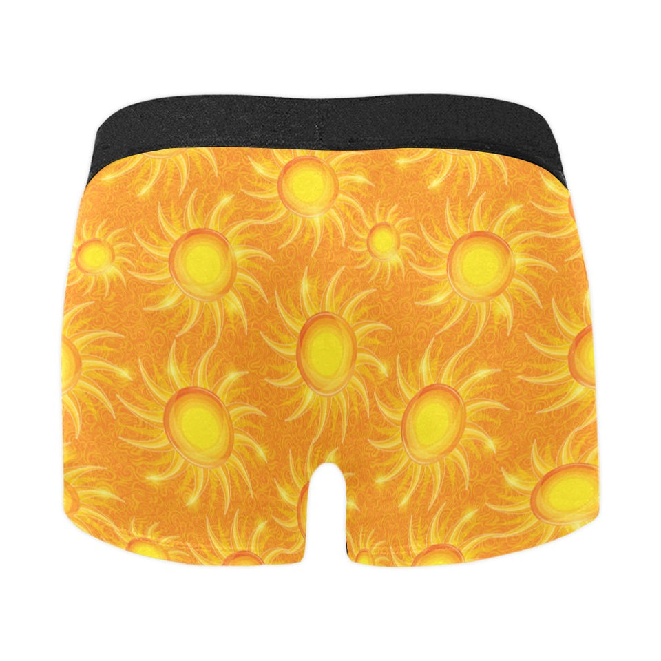 Sun orange background Men's All Over Print Boxer Briefs Men's Underwear