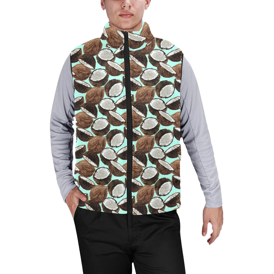 Coconut Pattern Print Design 03 Men's Padded Vest