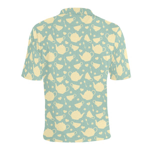 Tea pots Pattern Print Design 02 Men's All Over Print Polo Shirt