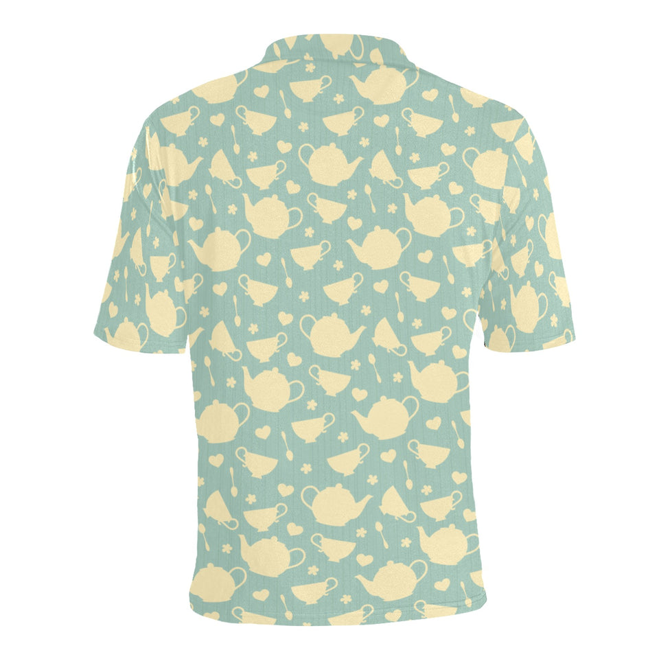 Tea pots Pattern Print Design 02 Men's All Over Print Polo Shirt