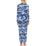 Blue camouflage pattern Women's All Over Print Pajama Set